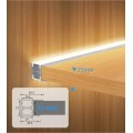 Profilo in alluminio da 2mt per mensola in legno spessore 25mm con striscia led retroilluminazione a doppia faccia di luce led