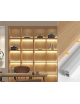 Profilo in alluminio da 2mt per mensola in legno spessore 25mm con striscia led retroilluminazione a doppia faccia di luce led