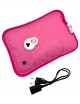 Borsa Acqua Calda Elettrica Scalda mani piedi Ricaricabile Scaldino peluche con tasca morbido con cuore cuori