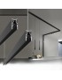 Binario magnetico a superfice parete sospensione 2m 48V nero per faretti led con copertura da esterno