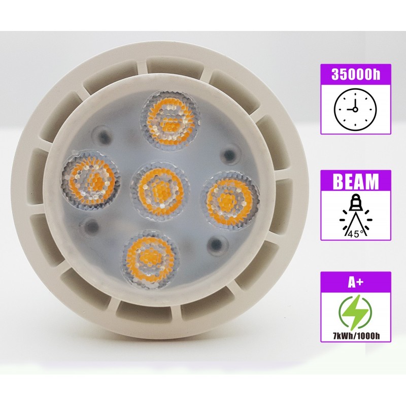 Faretto faro led incasso 5W mr16 12V lampadina luce caldo freddo naturale