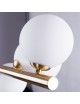 Lampadario a sospensione oro con 7 sfere bianche lampada orizzontale design moderno attacco G9