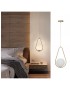 Lampadario sospeso goccia oro con sfera bianca in vetro da comodino camera lampada design moderno attacco G9