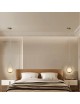 Lampadario sospeso goccia oro con sfera bianca in vetro da comodino camera lampada design moderno attacco G9