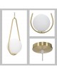 Lampadario sospeso goccia oro con sfera bianca in vetro da comodino camera lampada design moderno attacco G9
