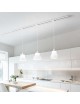 Connettore adattatore porta lampadario a sospensione per binario monofase nero e bianco