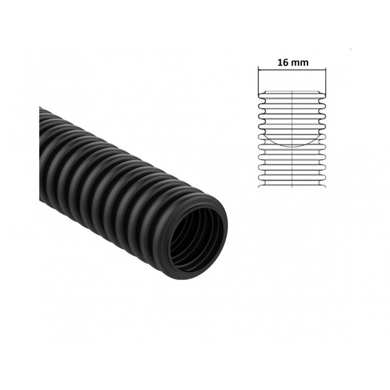 50mt bobina Tubo corrugato nero diametro 20 25 mm pieghevole autoestinguente flessibile per impianti cavi elettric