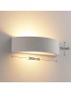 Applique da parete in gesso attacco G9 lampada mezzaluna semicircolare doppia luce design moderno bianco verniciabile