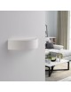 Applique da parete in gesso attacco G9 lampada mezzaluna semicircolare doppia luce design moderno bianco verniciabile