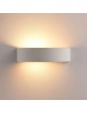 Applique da parete in gesso attacco G9 lampada mezzaluna semicircolare doppia luce design moderno bianco verniciabile