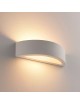 Applique da parete in gesso attacco G9 lampada mezzaluna semicircolare doppia luce design moderno bianco verniciabile