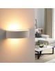 Applique da parete in gesso attacco G9 lampada mezzaluna semicircolare doppia luce design moderno bianco verniciabile