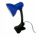 Lampada da scrivania blu con morsetto pinza flessibile lume tavolo comodino mensola luce led E27