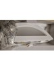 Applique da parete in gesso attacco G9 lampada mezzaluna semicircolare doppia luce design moderno bianco verniciabile