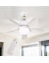 Ventilatore a lampadario led da soffitto attacco E27 con telecomando luce dimmerabile calda naturale bianca 3 velocità