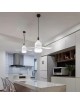 Ventilatore a lampadario led da soffitto attacco E27 con telecomando luce dimmerabile calda naturale bianca 3 velocità