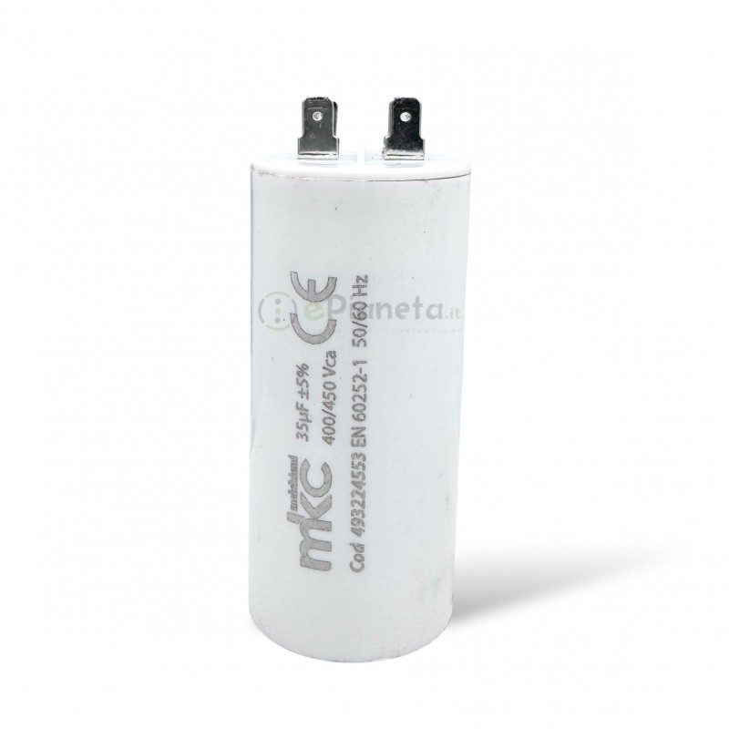 Condensatore in polipropilene 16µF 400V/450V di spunto per motori elettrici – Terminale Faston senza vite