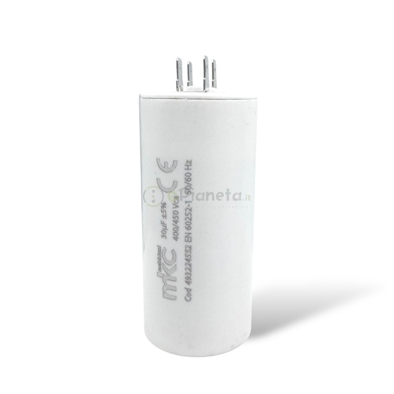 Condensatore in polipropilene 16µF 400V/450V di spunto per motori elettrici – Terminale Faston senza vite