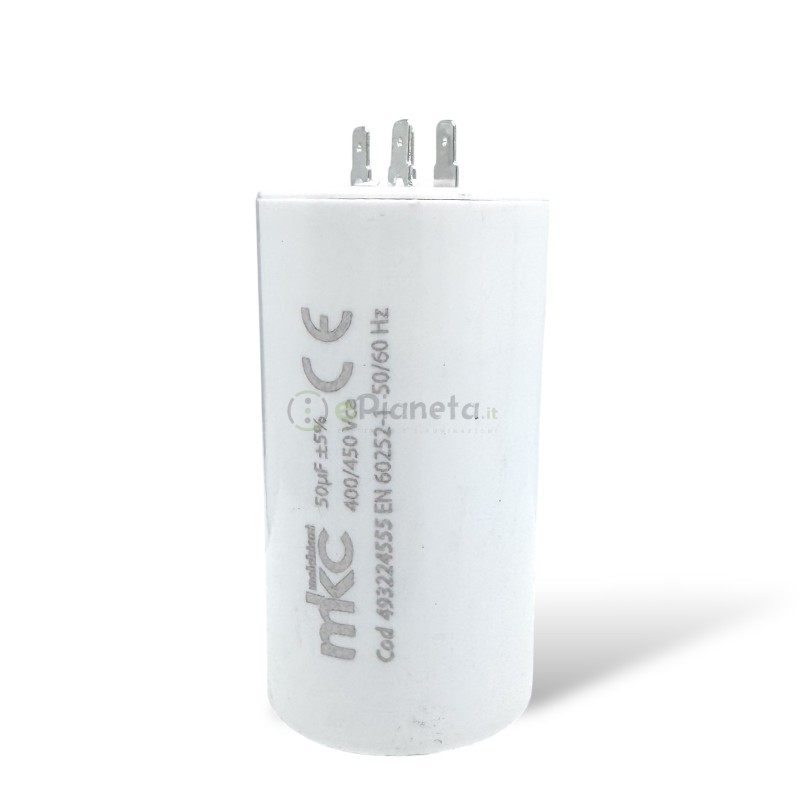 Condensatore in polipropilene 16µF 400V/450V di spunto per motori elettrici – Terminale Faston senza vite