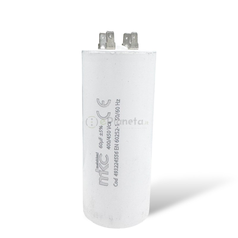 Condensatore in polipropilene 16µF 400V/450V di spunto per motori elettrici – Terminale Faston senza vite