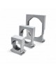 Clips morsetti fissatubo da 13 - 21 23 - 35 38 - 80 mm per fissaggio tubi rigidi o flessibili a scatto grigio RAL 7035