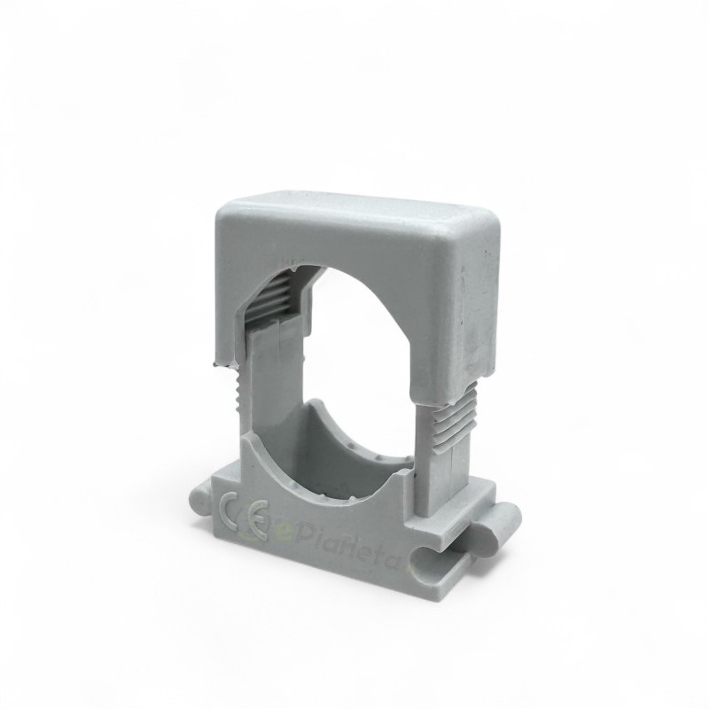Clips morsetti fissatubo da 13 - 21 23 - 35 38 - 80 mm per fissaggio tubi rigidi o flessibili a scatto grigio RAL 7035