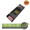 Trasformatore stabilizzato 24v 6.25A 150w slim sottile alimentatore salvaspazio per strip strisce led telecamere