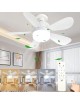 Ventilatore a lampadario led da soffitto attacco E27 con telecomando luce dimmerabile calda naturale bianca 3 velocità