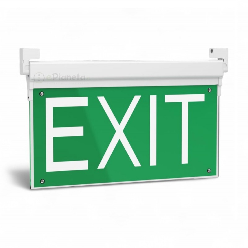Lampada di emergenza uscita EXIT funzione SA SE segnapasso segnaletica sicurezza luce led