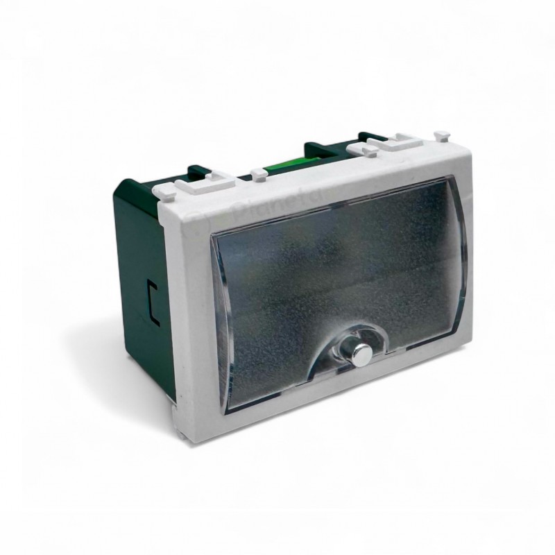 Lampada luce emergenza compatibile con Vimar plana 3w 3 moduli da incasso a parete per scatola supporto 503