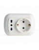 Impianto elettrico da parete su canalina facile installazione presa bipasso schuko interruttore pulsante deviatore bianco ovale