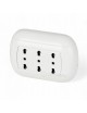 Impianto elettrico da parete su canalina facile installazione presa bipasso schuko interruttore pulsante deviatore bianco ovale
