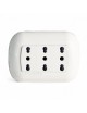 Impianto elettrico da parete su canalina facile installazione presa bipasso schuko interruttore pulsante deviatore bianco ovale