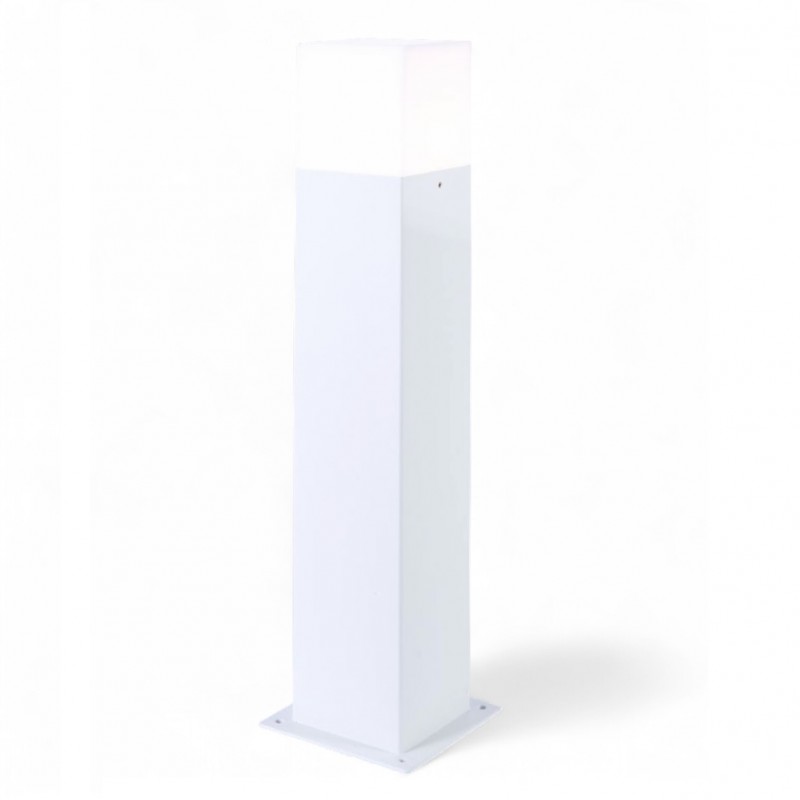 Lampione da giardino per esterno attacco lampadina E27 lampioncino moderno nero bianco marrone IP44 rettangolare