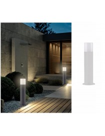 Lampione da giardino per esterno attacco lampadina E27 lampioncino cilindro moderno nero bianco IP44