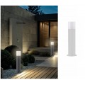 Lampione da giardino per esterno attacco lampadina E27 lampioncino cilindro moderno nero bianco IP44