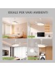 Lampadario con ventilatore led 40W controllo a distanza telecomando luce dimmerabile calda naturale bianca 3 velocità