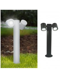 Lampione luce orientabile attacco GU10 da giardino per esterno lampioncino cilindro direzionabile moderno grigio bianco