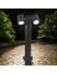 Lampione luce orientabile attacco GU10 da giardino per esterno lampioncino cilindro direzionabile moderno grigio bianco