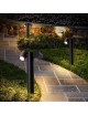 Lampione luce orientabile attacco GU10 da giardino per esterno lampioncino cilindro direzionabile moderno grigio bianco