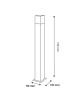 Lampione da giardino 74cm per esterno attacco lampadina E27 lampioncino moderno nero bianco rettangolare