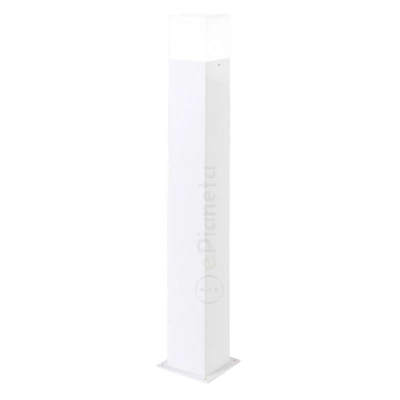 Lampione da giardino 74cm per esterno attacco lampadina E27 lampioncino moderno nero bianco rettangolare