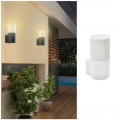 Applique da esterno attacco E27 cilindro bianco nero lampada segnapasso luce sopra o sotto