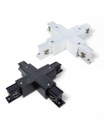 Connettore a X per collegare unire binario trifase bianco nero giunto croce faro faretti led
