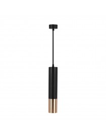 Lampadario a sospensione cilindro attacco GU10 nero oro lampada design moderno 30 cm sospeso