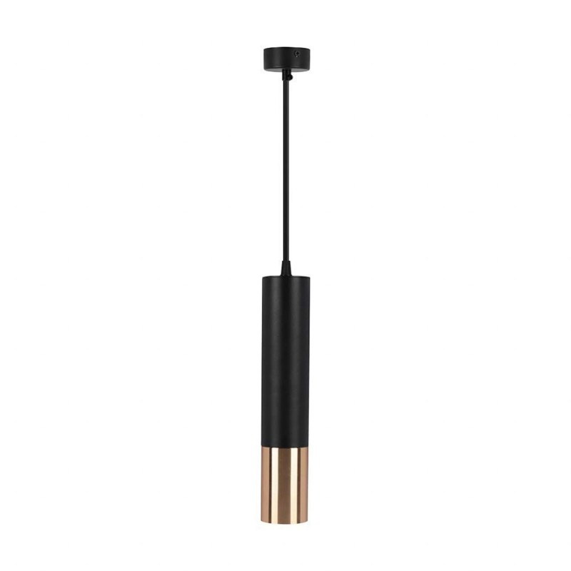 Lampadario a sospensione cilindro attacco GU10 nero oro lampada design moderno 30 cm sospeso