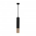 Lampadario a sospensione cilindro attacco GU10 nero oro lampada design moderno 30 cm sospeso