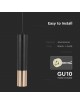 Lampadario a sospensione cilindro attacco GU10 nero oro lampada design moderno 30 cm sospeso
