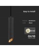 Lampadario a sospensione cilindro attacco GU10 nero oro lampada design moderno 20 cm sospeso