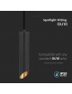 Lampadario a sospensione cilindro attacco GU10 nero oro lampada design moderno 20 cm sospeso